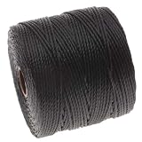 BeadSmith Super-Lon Cord - Size #18 Twisted Nylon - Black / 77 Yard Spool