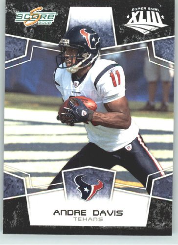 2008 Donruss / Score Limited Edition Super Bowl XLIII Black Border # 122 Andre Davis - Houston Texans - NFL Trading Card in a Prorective Screw Down Display Case