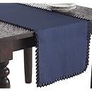 SARO LIFESTYLE 804 1-Piece Aimee Runner Oblong Tablecloth, 18 by 72-Inch, Indigo