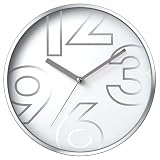 Chic Shimmer Non-Ticking Silent Clock (White/Silver)