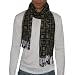 Mens Comfortable & Super-Soft Graphic Pattern Thin Knit Winter Wrap / Scarf With Fringe - Black & Beige