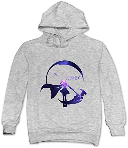 Funny RWBY Starry Crescent Sky Ruby Rose Logo Men's Hood Sweatshirt Ash Size XXL