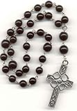 Anglican Prayer Beads, Rosary Black Czech Glass - Linked