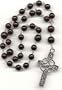 Anglican Prayer Beads, Rosary Black Czech Glass - Linked