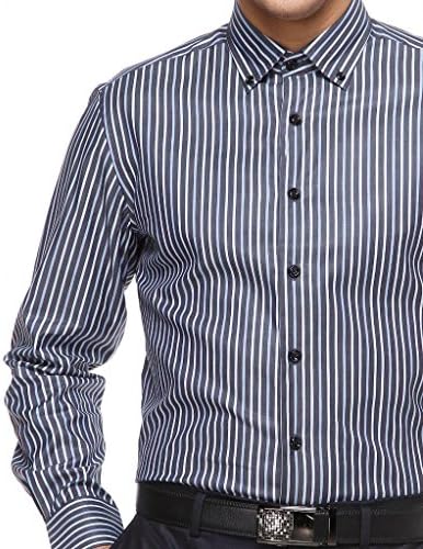 YWJBNT Men's Long Sleeve Formal Shirt Size XXXL Blue