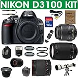BRAND NEW NIKON D3100 (IMPORT) + NIKON 18-55mm VR LENS + NIKON 70-300mm G ZOOM LENS + VIVITAR 500mm MIRROR LENS + 2X TELECONVERTER LENS + .40X SUPER WIDE ANGLE FISHEYE LENS + 650-1300mm Zoom Lens + 16GB HIGH SPEED MEMORY CARD CLASS 10 + MACK 3 YEAR WORLDWIDE WARRANTY BRAND NEW NIKON D3100 (IMPORT) + NIKON 18-55mm VR LENS + NIKON 70-300mm G ZOOM LENS + VIVITAR 500mm MIRROR LENS + 2X TELECONVERTER LENS + .40X SUPER WIDE ANGLE FISHEYE LENS + 650-1300mm Zoom Lens + 16GB HIGH SPEED MEMORY CARD CLASS 10 + MACK 3 YEAR WORLDWIDE WARRANTY