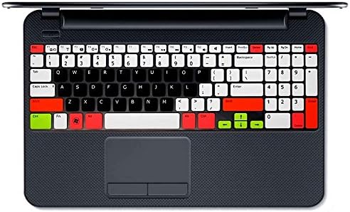 Coverome silicone Laptop Keyboard Cover Skin Protector for Dell Inspiron New 15R N5110 M5110 M511R Us Layout - Semi White&amp;Black