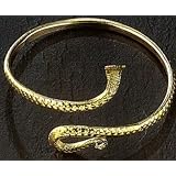 Gold Tone Upper Arm Bracelet Cobra#JP057
