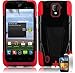 ZTE MAJESTY Z796C BLACK RED HYBRID T KICKSTAND COVER HARD GEL CASE + FREE SCREEN PROTECTOR from [ACCESSORY ARENA]