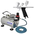 MAS G76 Deluxe Dual-Action Trigger Style Gravity Airbush with Compressor and Hose