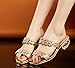 Maybest Womens Fashion Faux Rhinestone Mid Heel Open Toe Sandal Slippers