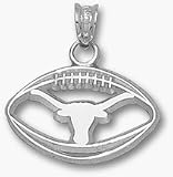 Texas Longhorns Longhorn Pierced Football Pendant - Sterling Silver Jewelry