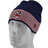 New Era Cleveland Indians Navy Blue Five Stripe Knit Beanie