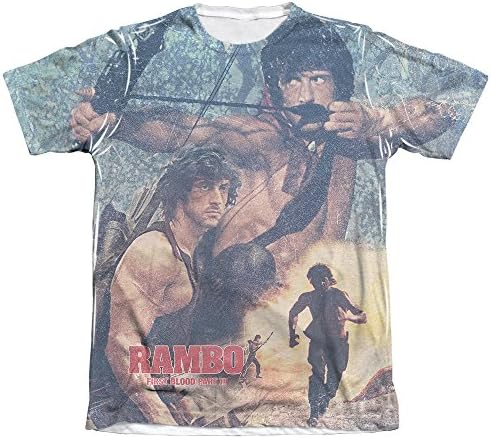 RAMBO:FIRST BLOOD II/BOW ACTION-S/S JUNIOR POLY CREW-WHITE-SM