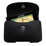 Horizontal Black Leather Case for the Nextar M3 GPS with both a belt clip and loop option - a Gomadic design