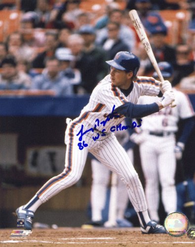 Lenny Dykstra New York Mets Autographed 8x10 Photograph with 86 WS Champs Inscription