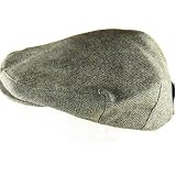WOOL HERRINGBONE IVY DRIVING GOLF CAP HAT * LIGHT BROWN * Large / Extra Large