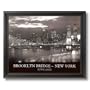Brooklyn Bridge New York B/W Photo Landscape Picture Black Framed Art Print
