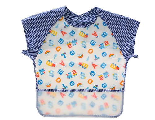 (チャックル) chuckle きかんしゃ半袖食事用エプロン ブルー サイズなし P8141-00-31