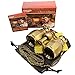 HQRP 4 x 30 Opera Glasses Antique Style Golden with Golden Trim w/Necklace Chain 4X Extra High Magnification w/Crystal Clear Optic (CCO) Plus Coaster