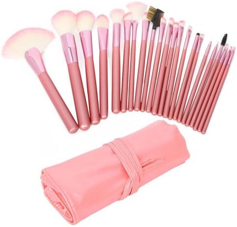 niceEshop Professional Cosmetic Makeup Brush Set With Storage Bag (22pcs ,Pink)