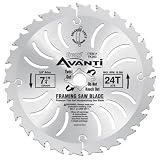 Freud TK203 Avanti 7-1/4-Inch 24 Tooth ATB Thin Kerf Framing Saw Blade with 5/8-Inch and Diamond Knockout Arbor