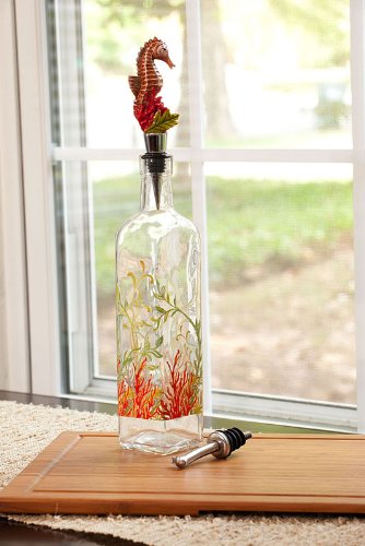 Nature's Treasures Glass Oil Bottle w/ Resin Stopper