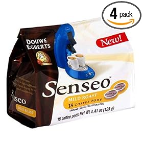 Senseo Douwe Egberts Mild Roast Coffee Pods, 18-Count 4.41-Ounce Bags (Pack of 4)