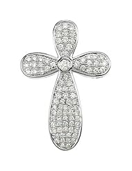 14K White Gold Diamond Cross Pendant - 0.67 Ct. -- LIFETIME WARRANTY