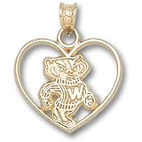 University of Wisconsin Bucky Heart Pendant (14kt)