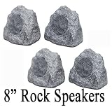 2 Pairs of New 8 Woofers Outdoor Garden Waterproof Granite Rock Patio Speakers 4R8G
