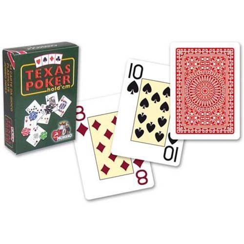 Modiano Italian Poker Game Playing Cards - Green Box Texas Poker - RED Deck - Jumbo 2 Index - Single Card Deck - Made in Italy