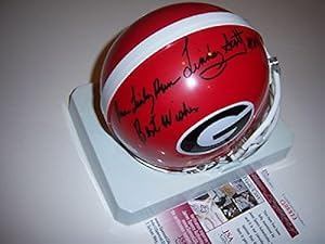 Lindsay Scott Autographed Mini Helmet - Georgia Dawgs Jsa coa - Autographed College Mini Helmets