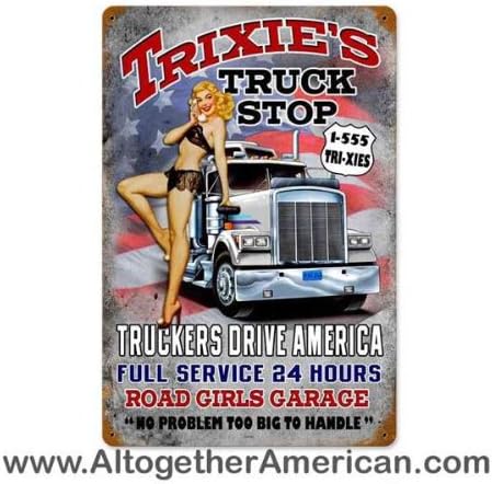 Steve McDonald Trixies Truck Stop Vintage Metal Sign