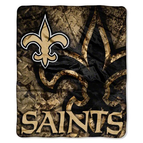 NFL New Orleans Saints 50-Inch by 60-Inch Raschel Plush 