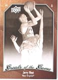 2009 10 Upper Deck Greats of the Game Basketball Card # 20 Jerry West Mountaineers Mint Condition - Shipped In Protective ScrewDown Display Case!!