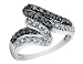 Black and White Diamond Ring 2/5 Carat (ctw) in 14K White Gold