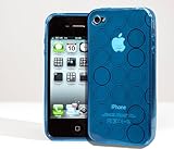 Aqua Blue Hoops Design Gel Silicone Case & Screen Protector for the new App ....