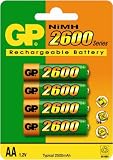 Electronics : GP 2600mAh AA NiMH Rechargeable Batteries 4 Pack