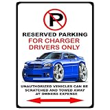 2005-10 Dodge Charger SRT8 Muscle Car-toon No Parking Sign