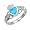 Sterling Silver Ring with Lab Opal - Claddagh - Face Height: 12mm, Band Width: 3mm - Sizes 5-9, 5