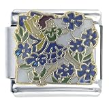 Blue Fairy In Flowers Italian Charms Bracelet Link