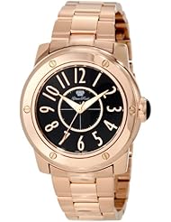 Glam Rock Womens GR50006-NV Aqua Rock Black Dial Rose Gold Ion-Plated Stainless Steel Watch