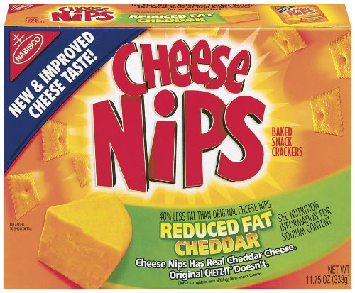 Cheese Nips Cheddar Crackers, Reduced Fat, 11.75-Ounce Boxes (Pack of 6)