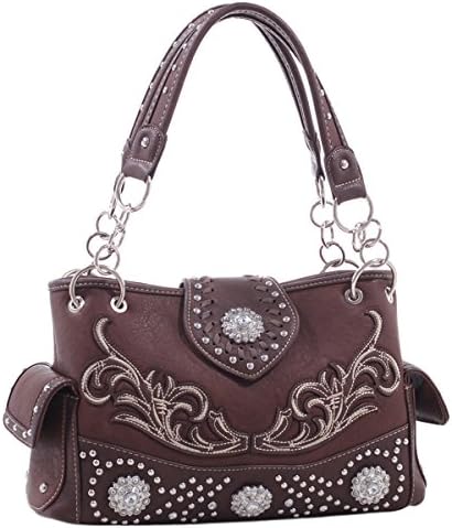 Western Style Tote with Concho (Brown)