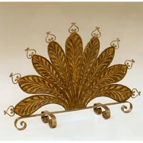 Metalworks Peacock Fire Screen by 