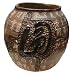 Hand thrown ceramic pottery vase, etched chinese calligraphy