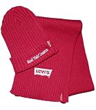 Levis Red Hat and Scarf Set, Hats, Unisex