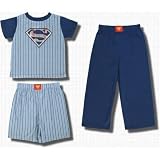 Superman Baseball Style 3 piece Pajama set