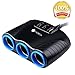 FICBOX® 3-Socket Cigarette Lighter Power Adapter DC Outlet Splitter 3.1A 3-Port USB Car Charger for iPhone6s/6/6 Plus,iPad, Samsung Galaxy S6/S6 Edge ect